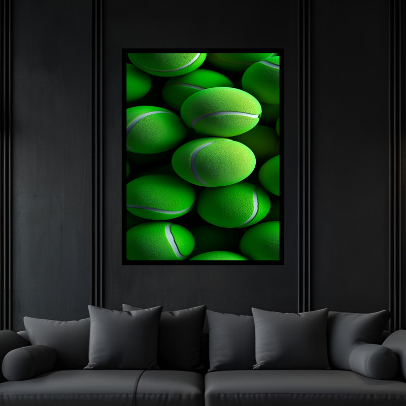 تابلو بکلیت طرح ورزشی توپ تنیس مدل B-bu7411 فریم مشکی