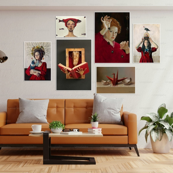 تابلو بکلیت طرح هنری و کلاسیک دکوری و مدرن مدل W-bu3827 مجموعه 6 عددی