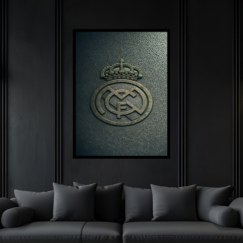 تابلو بکلیت طرح ورزشی باشگاه فوتبال رئال مادرید مدل B-bu7564 فریم مشکی
