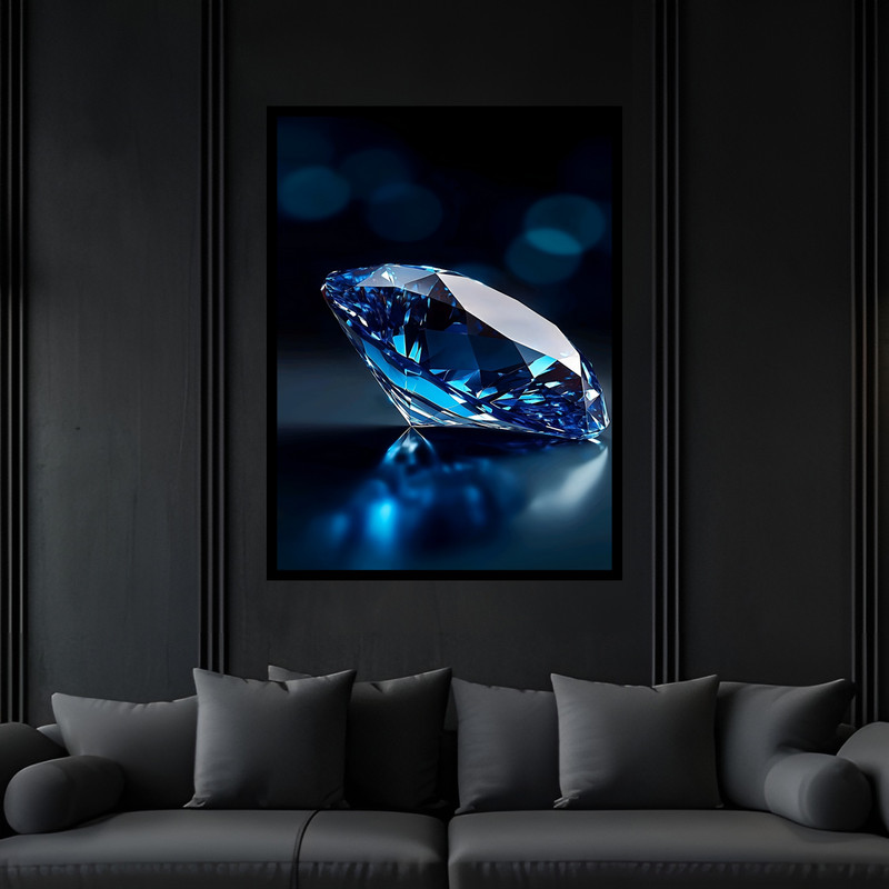 تابلو بکلیت طرح دکوراتیو لوکس مدرن جواهر الماس مدل B-bu7371 فریم مشکی