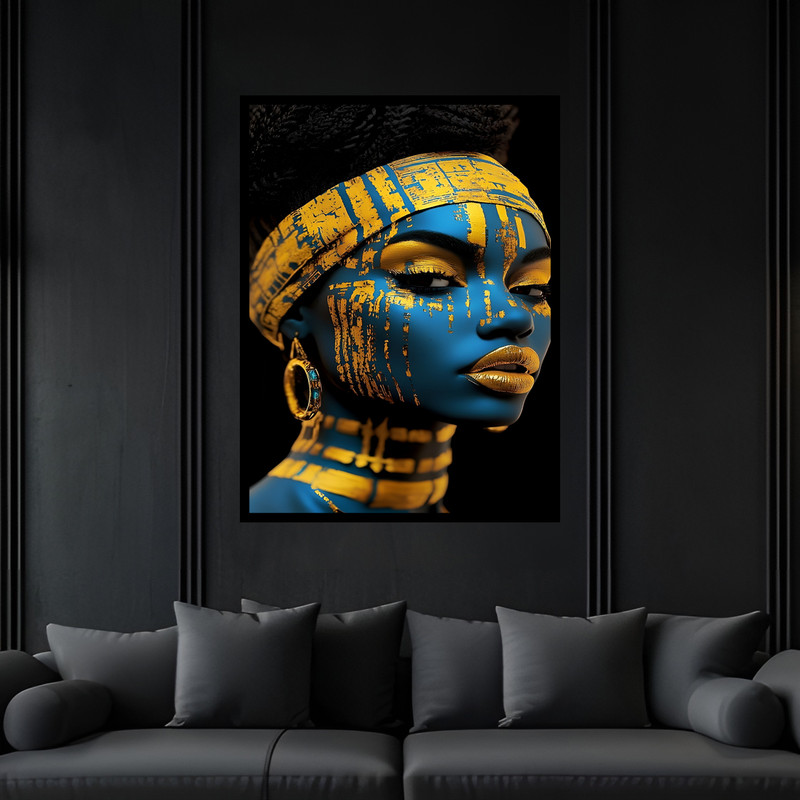 تابلو بکلیت طرح دکوراتیو مدرن ژستیک چهره دخترانه مدل B-bu7338 فریم مشکی