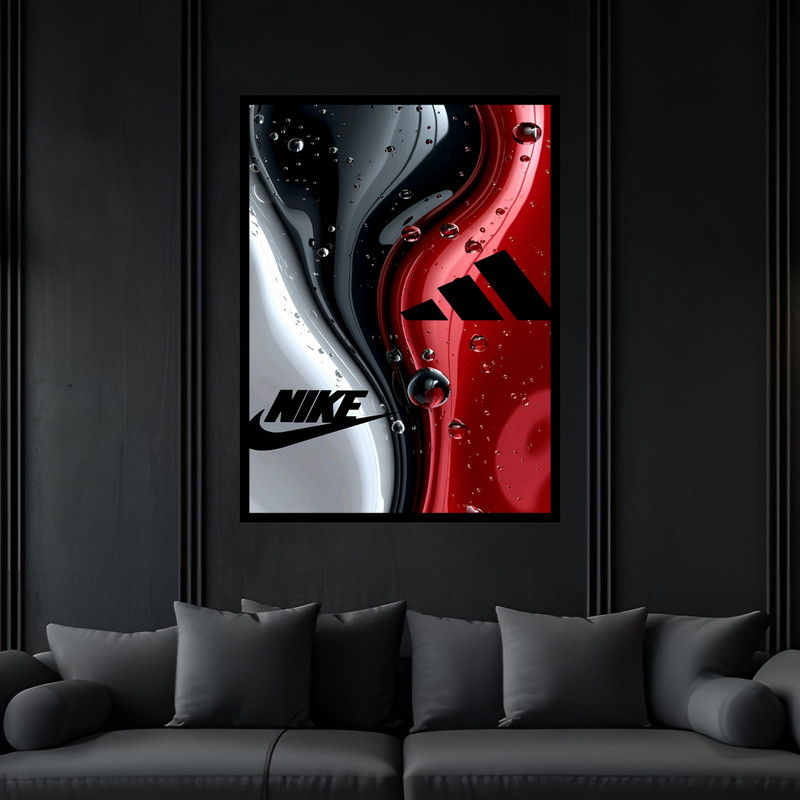 تابلو بکلیت طرح ورزشی نایک و آدیداس مدل B-bu7340 فریم مشکی