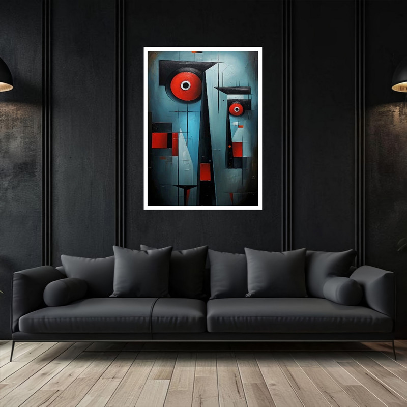 تابلو بکلیت طرح هنری مدرن و مینیمال فانتزی کاریکاتور مدل W-bu5546 فریم سفید