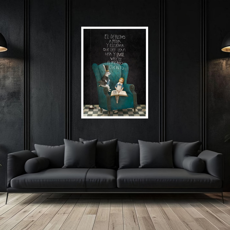 تابلو بکلیت طرح فانتزی مدرن هنری کودک و کودکان مدل W-bu5519 فریم سفید