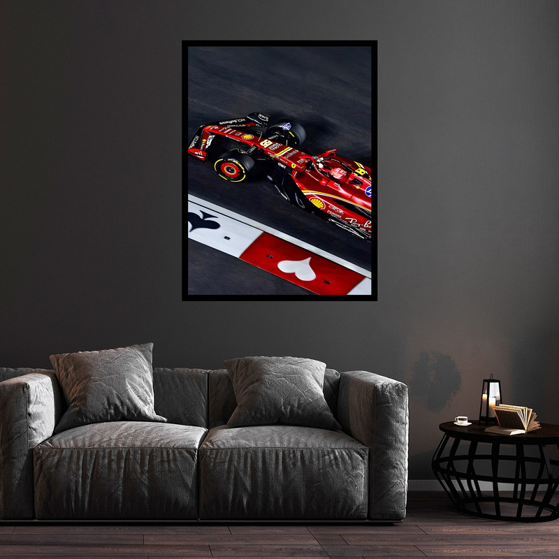 تابلو بکلیت طرح ماشین مسابقه فرمول یک مدل B-bu5778 فریم مشکی