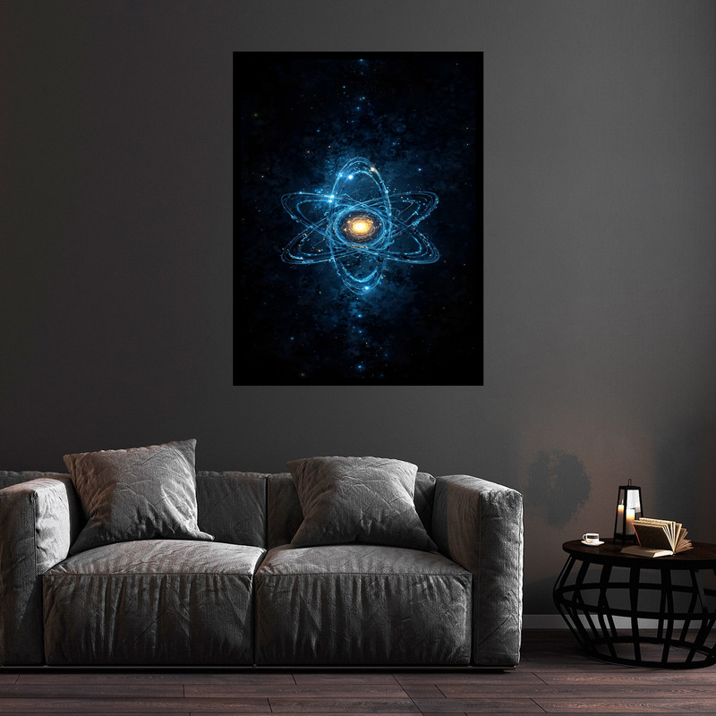 تابلو بکلیت طرح فناوری و انرژی هسته ای و اتم مدل B-bu5749 فریم مشکی