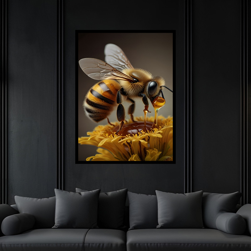 تابلو بکلیت طرح زنبور عسل مدل B-bu7235 فریم مشکی