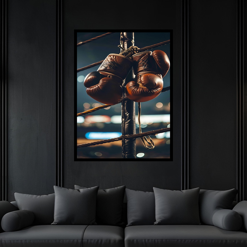 تابلو بکلیت طرح ورزشی بوکس مدل B-bu7260 فریم مشکی