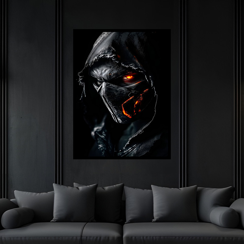 تابلو بکلیت طرح گیمینگ و گیم نت بازی مورتال کمبت ساب زیرو مدل B-bu7383 فریم مشکی