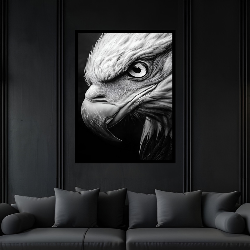 تابلو بکلیت طرح دکوراتیو حیوانات پرنده عقاب مدل B-bu7088 فریم مشکی