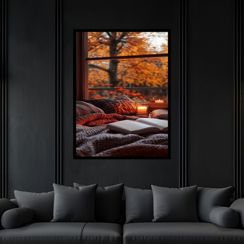 تابلو بکلیت طرح هنری مدرن کتاب و مطالعه مدل B-bu6103 فریم مشکی