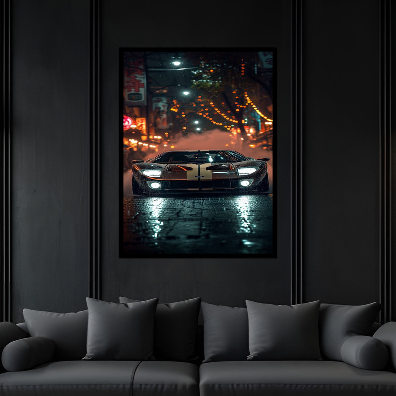 تابلو بکلیت طرح مدرن خفن خودرو و ماشین مسابقه مدل B-bu6721 فریم مشکی