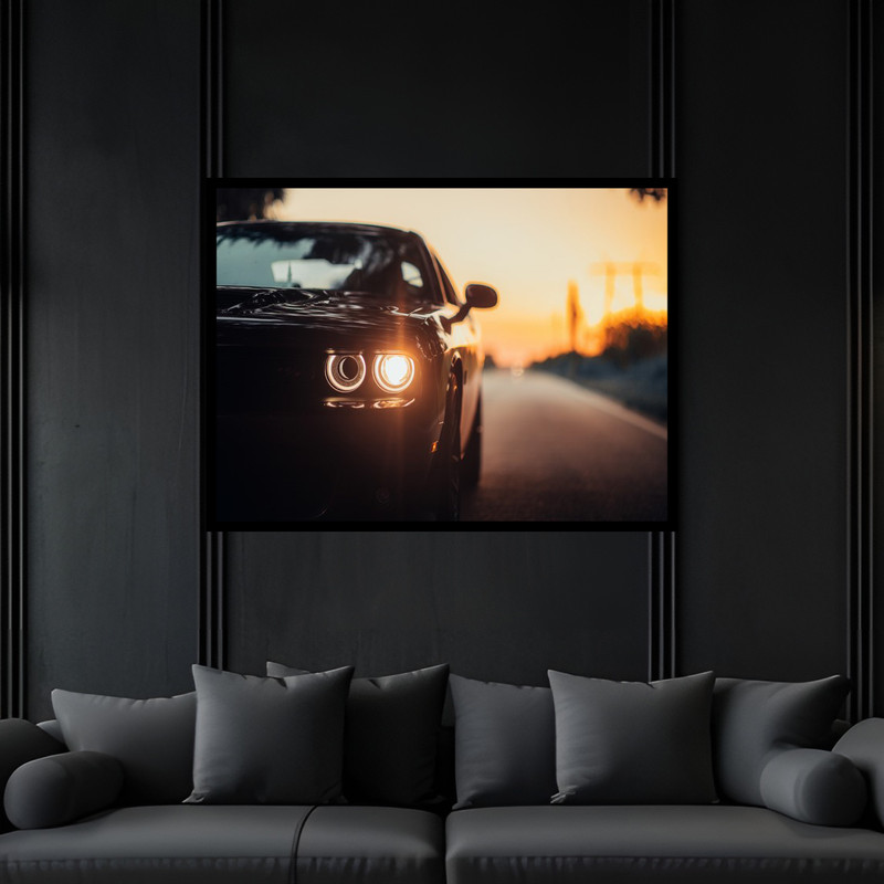 تابلو بکلیت طرح مدرن خودرو و ماشین مدل B-bu6688 فریم مشکی