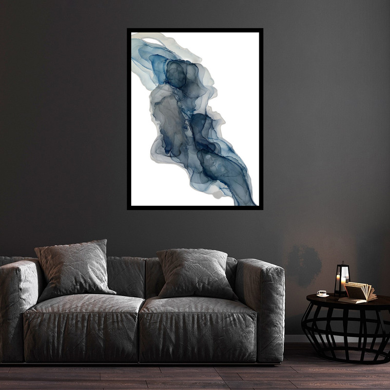 تابلو بکلیت طرح نقاشی آبرنگ هنری و دکوراتیو مدل B-bu5833 فریم مشکی