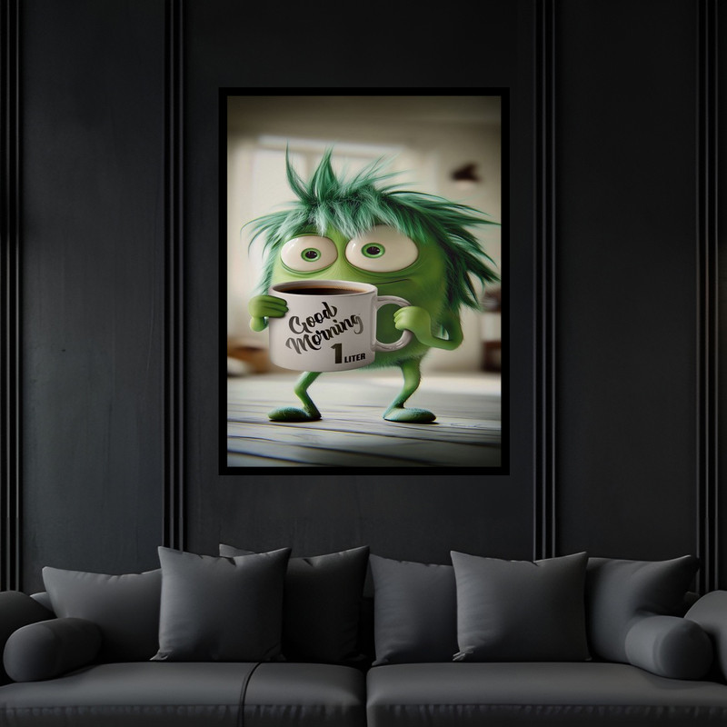 تابلو بکلیت طرح دکوری فانتزی جمله صبح بخیر مدل B-bu6266 فریم مشکی