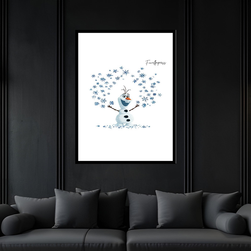 تابلو بکلیت طرح کودک آدم برفی مدل B-bu7296 فریم مشکی