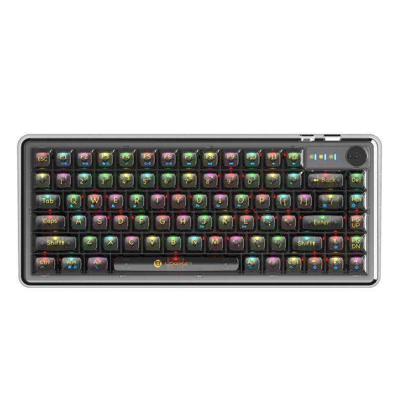 کیبورد بی سیم گیمینگ لاجی کی مدل K450BB، سوییچ مکانیکال شفاف، Tenkeyless، نورپردازی RGB