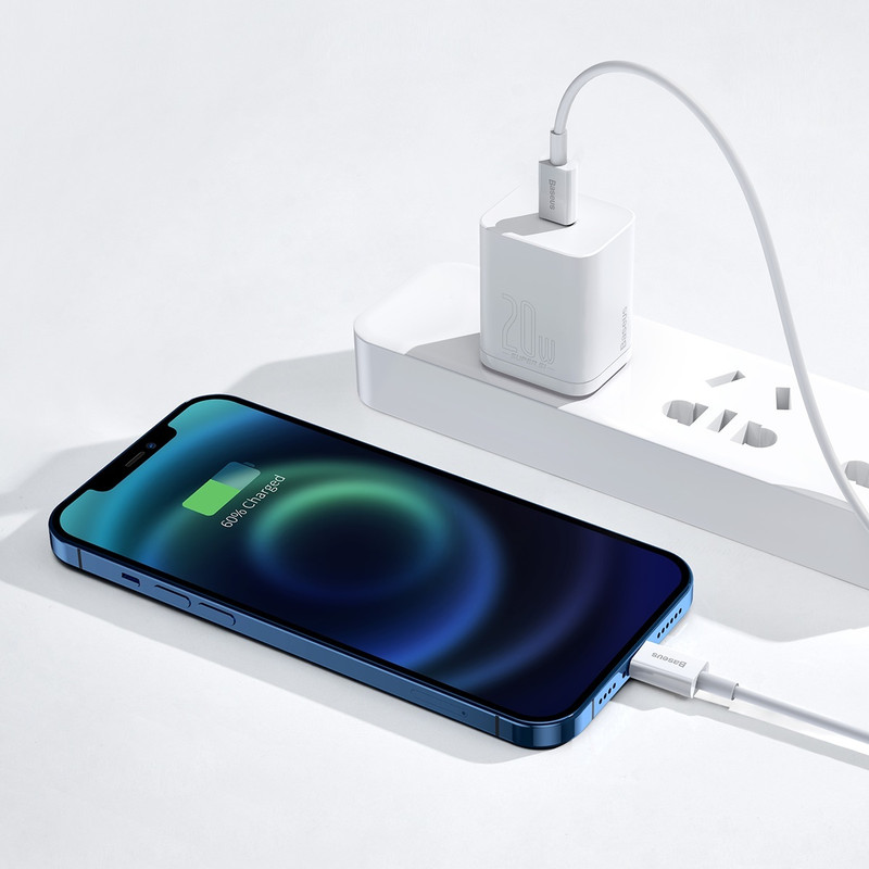 کابل تبدیل USB-C به لایتنینگ باسئوس مدل Superior Series 20W طول 1.5 متر