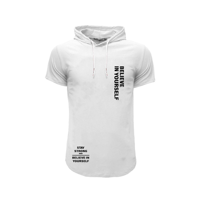 تی شرت کلاه دار مردانه مدل text  کد 4935