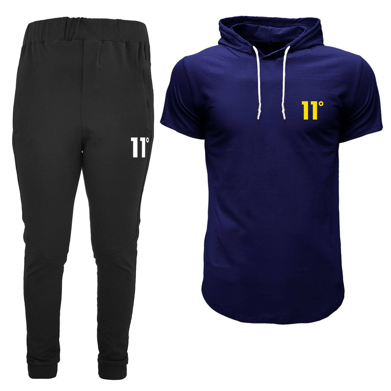 ست تی شرت کلاه دار و شلوار مردانه مدل 00032318