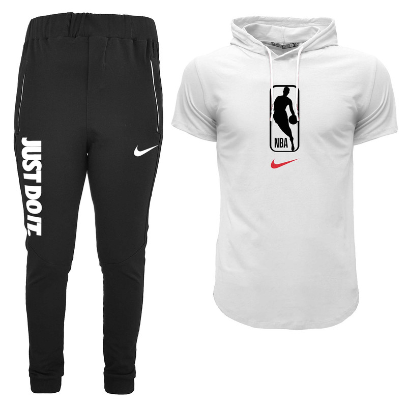 ست تی شرت کلاه دار و شلوار مردانه مدل 00404328