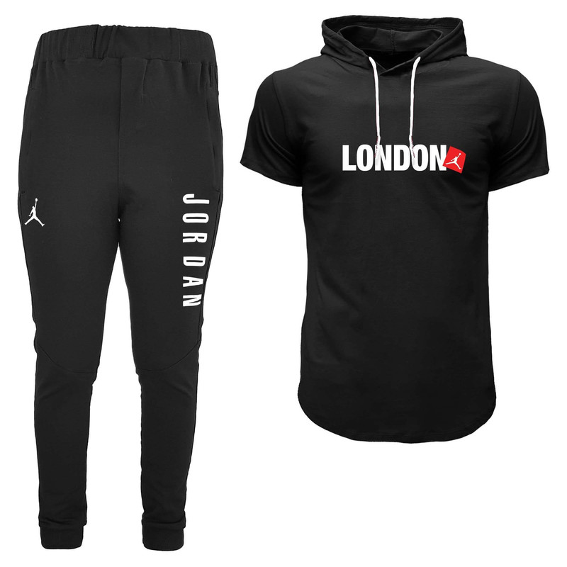 ست تی شرت کلاه دار و شلوار مردانه مدل 00412415