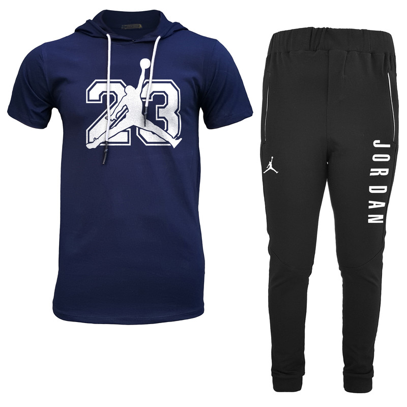 ست تی شرت کلاه دار و شلوار مردانه کد 903032