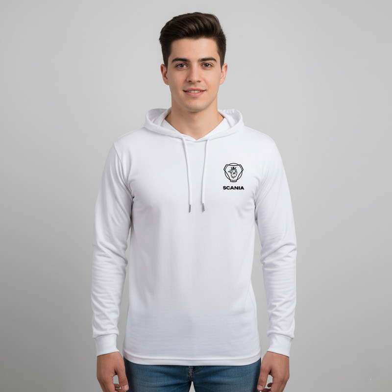 تی‌شرت کلاه‌دار آستین بلند مردانه مدل sca کد 8790