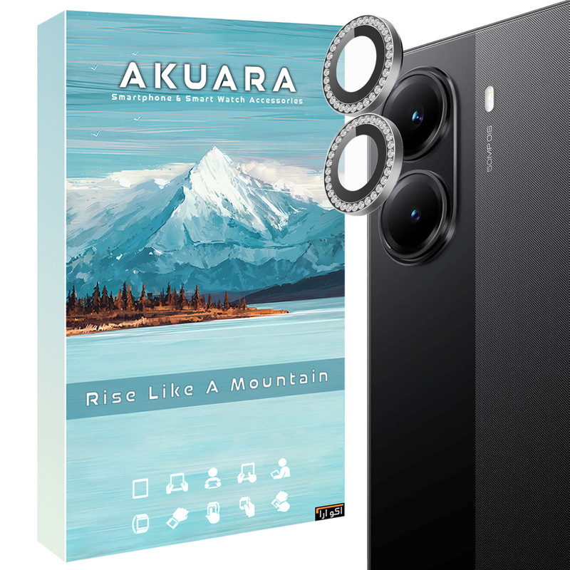 محافظ لنز دوربین آکوآرا مدل Ring Diamond STL مناسب برای گوشی موبایل شیائومی Poco X7 Pro