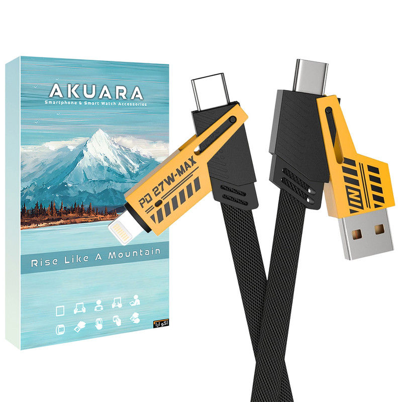 کابل تبدیل USB-C / لایتنینگ  به USB/USB-C آکوآرا مدل 2to2 طول 1 متر