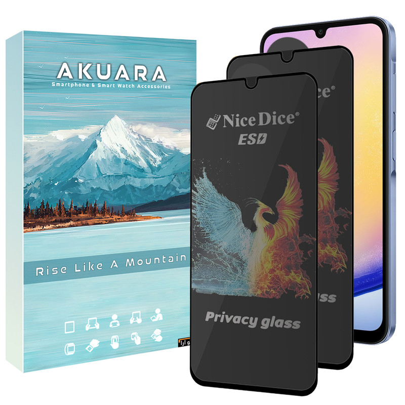 محافظ صفحه نمایش حریم شخصی آکوآرا مدل AKU npv2 مناسب برای گوشی موبایل سامسونگ Galaxy A12 / A02 / A02S / A03 / A03 Core / A13 4G / A13 5G / A23 / A32 5G / M12 مجموعه دو عددی