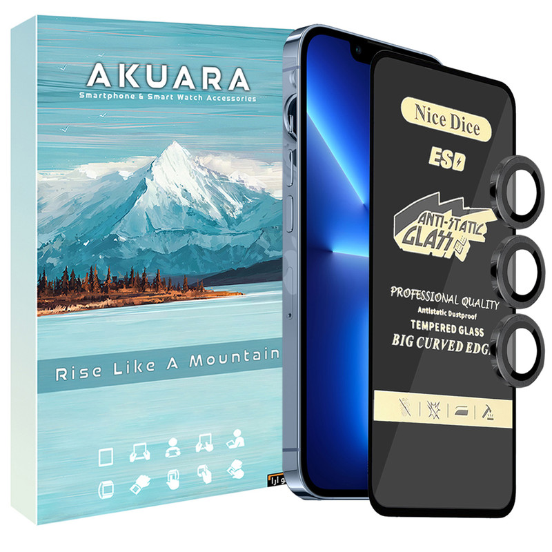 محافظ صفحه نمایش آکوآرا مدل AKU NASRN مناسب برای گوشی موبایل اپل iPhone 16 Pro به همراه محافظ لنز دوربین