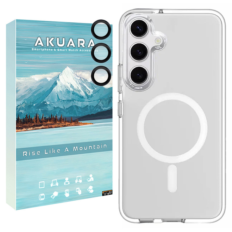 کاور آکوآرا مدل MagSafe BKRNG مناسب برای گوشی موبایل سامسونگ Galaxy S24 FE به همراه محافظ لنز دوربین