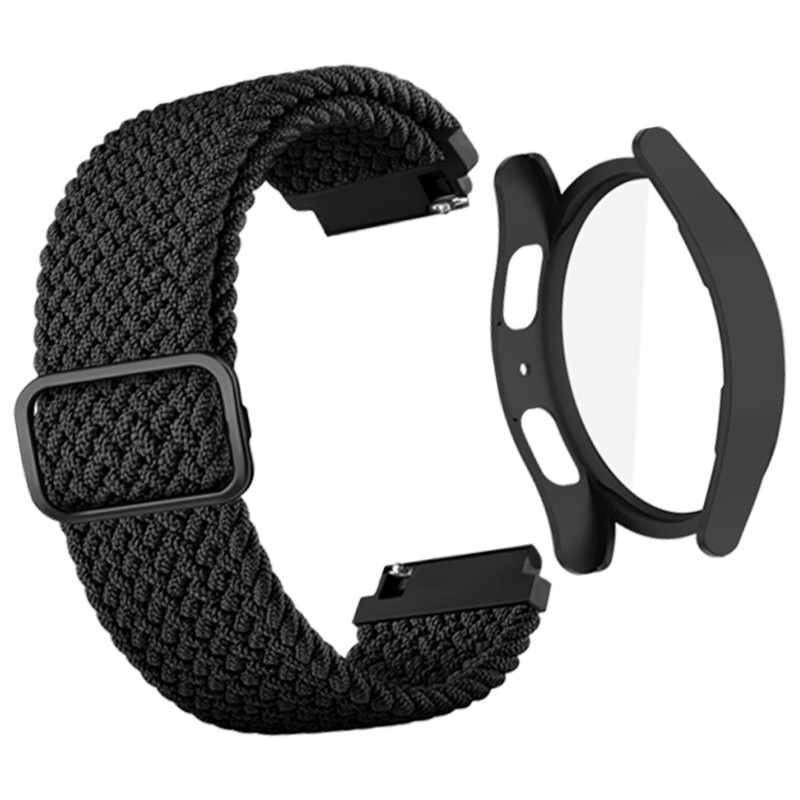 بند آکوآرا مدل Woven BK-GRD مناسب برای ساعت هوشمند سامسونگ Galaxy Watch 5 44mm به همراه کاور