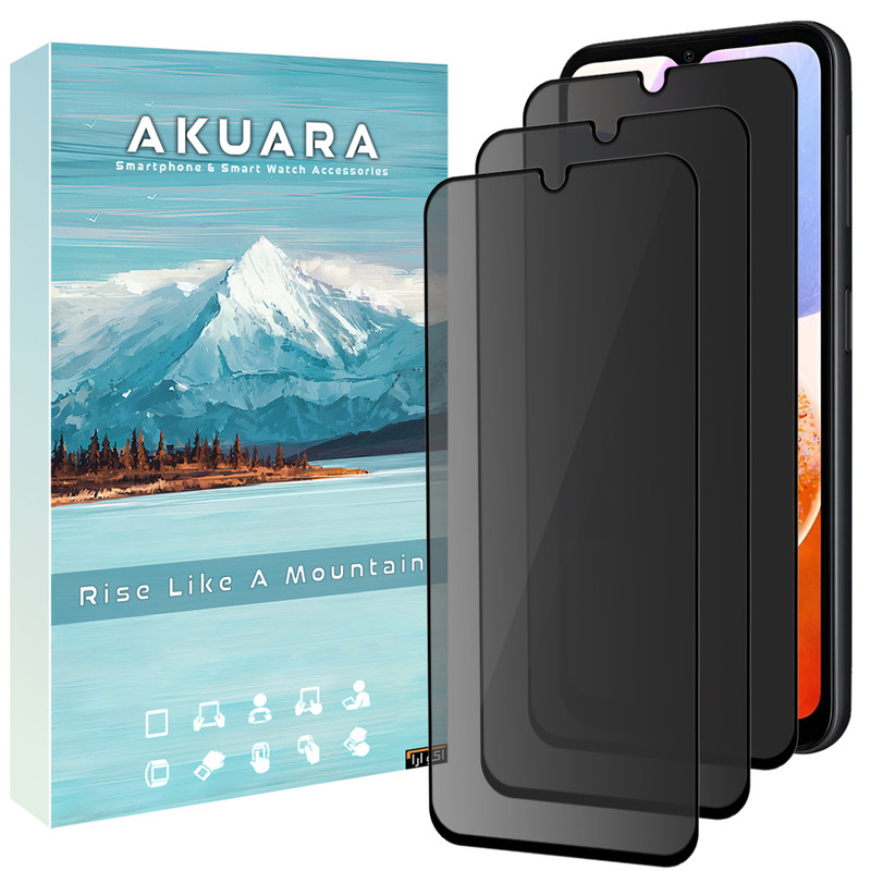 محافظ صفحه نمایش حریم شخصی آکوآرا مدل PRV AKU مناسب برای گوشی موبایل سامسونگ Galaxy A15 مجموعه سه عددی