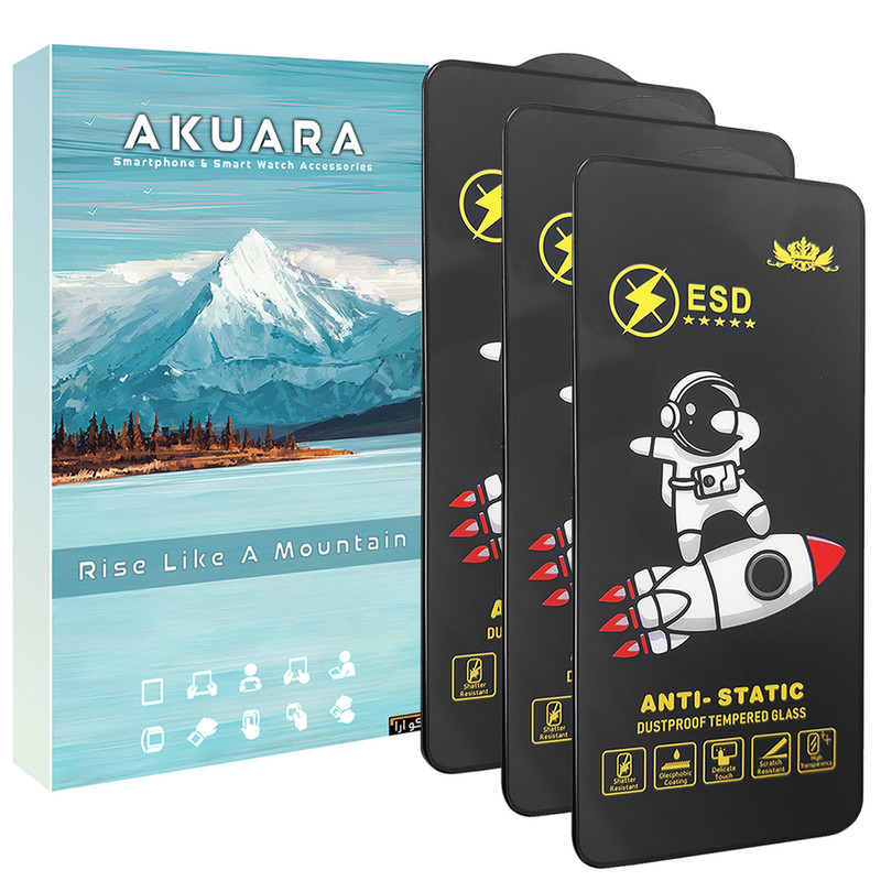 محافظ صفحه نمایش آنتی ‌استاتیک آکوآرا مدل Astronaut مناسب برای گوشی موبایل شیائومی POCO X3  مجموعه سه عددی