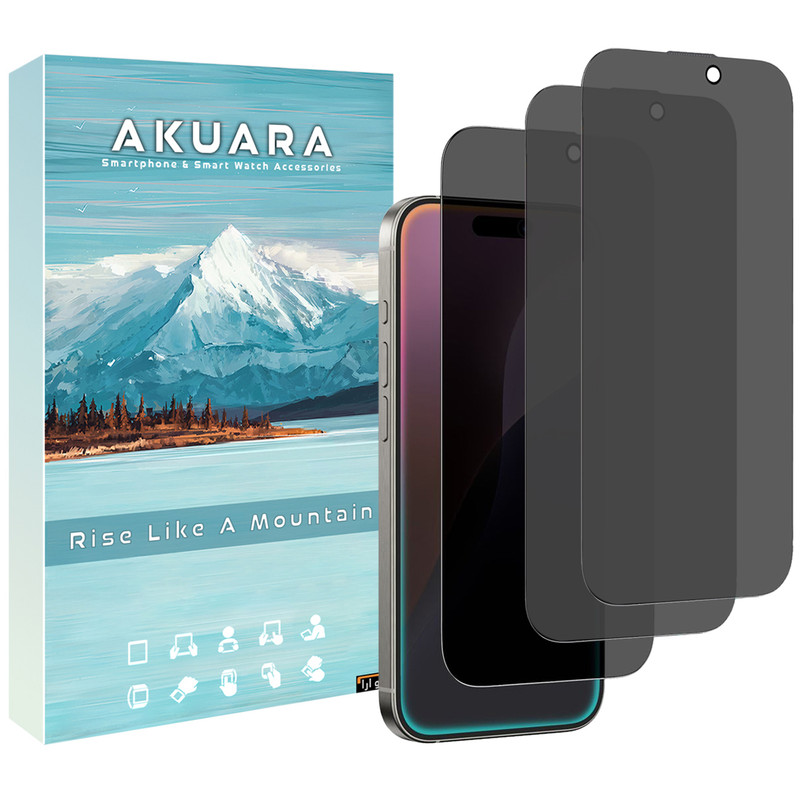 محافظ صفحه نمایش حریم شخصی آکوآرا مدل Prv AKU مناسب برای گوشی موبایل اپل iPhone Xr مجموعه سه عددی