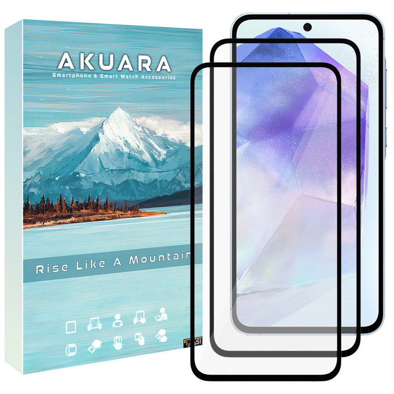 محافظ صفحه نمایش آکوآرا مدل Full AKU مناسب برای گوشی موبایل سامسونگ Galaxy A71 / A73 / M53 5G / F62 / M62 / M51 / M52 5G / F54 5G / S10 lite / Note 10 lite مجموعه دو عددی