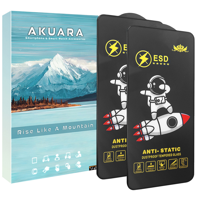 محافظ صفحه نمایش آنتی ‌استاتیک آکوآرا مدل Astronaut مناسب برای گوشی موبایل شیائومی POCO M2 PRO مجموعه دو عددی