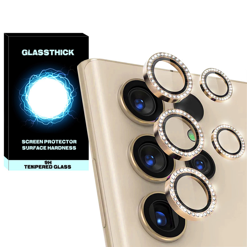 محافظ لنز دوربین گلستیک مدل Diamond-Ring-GL مناسب برای گوشی موبایل سامسونگ Galaxy S24 Ultra