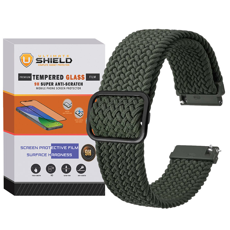 بند آلتیمیت شیلد مدل Braided UL TW مناسب برای ساعت هوشمند هایلو LS02 Pro / Solar LS05 / Solar Plus RT3 / Solar Lite / RT2 / RS3 / RT LS05s