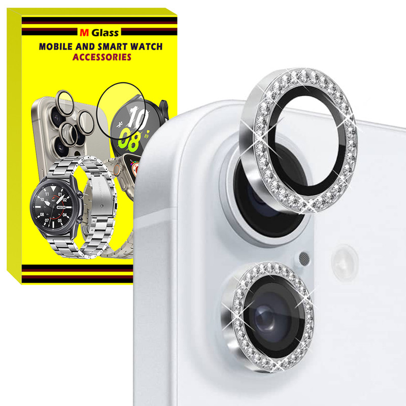 محافظ لنز دوربین فلزی ام‌گلس مدل RNG Diamond MG مناسب برای گوشی موبایل اپل iPhone 17
