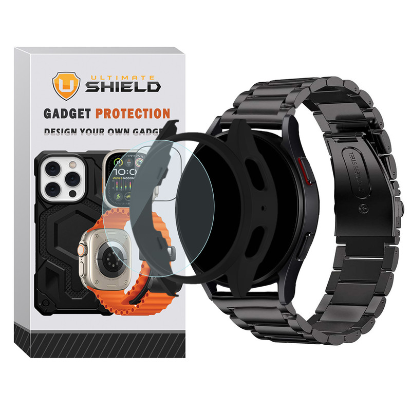 بند آلتیمیت شیلد مدل PC 3Bead مناسب برای ساعت هوشمند سامسونگ Galaxy Watch 4 Classic 46mm به همراه کاور