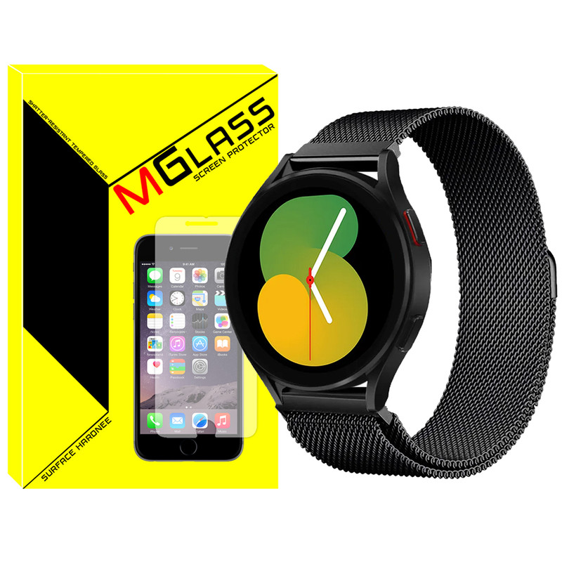 بند ام‌گلس مدل Milanese مناسب برای ساعت هوشمند سامسونگ Galaxy Watch Active 1 / Active 2 40mm / Active 2 44mm / Watch 3 41mm / Galaxy Watch 4 40mm / watch 4 42mm / watch 4 44mm / watch 4 46mm