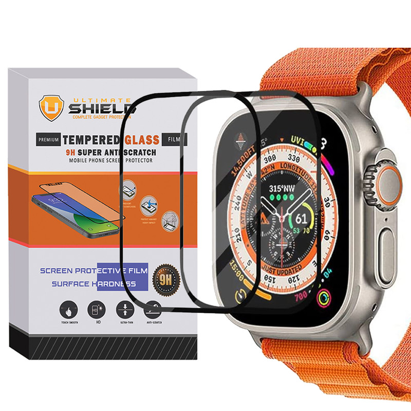محافظ صفحه نمایش آلتیمیت شیلد مدل SH-FULL-UL مناسب برای اپل واچ Ultra 49mm / Ultra 2 49mm بسته دو عددی
