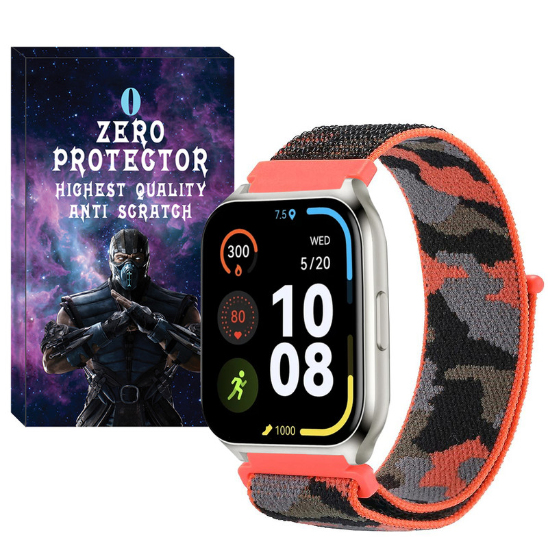 بند زیرو مدل Nylon-Army-ZR-TW مناسب برای ساعت هوشمند هایلو GS / GST / GST Lite / LS02 Pro / Solar LS05 / Solar Plus RT3 / Solar Lite / RT2 / RS3 / RT LS05s