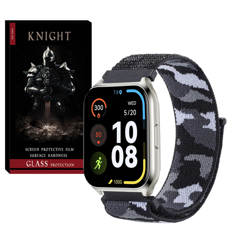 بند نایت مدل Nylon-Army-KT مناسب برای ساعت هوشمند امیزفیت BIP / BIP S / BIP S Lite / BIP U / BIP U Pro