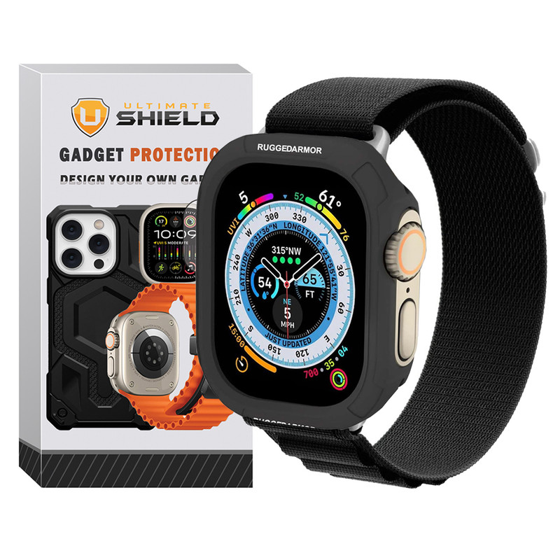 بند آلتیمیت شیلد مدل Alpine Rugged مناسب برای اپل واچ سری Ultra 2 سایز 49mm به همراه کاور