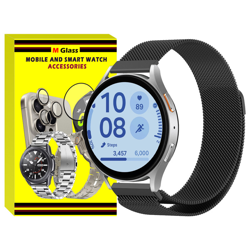 بند ام‌گلس مدل Milanese MG مناسب برای ساعت هوشمند سامسونگ Galaxy Watch 4/5/6/7/FE سایز 40/43/44/46/47 میلی متری