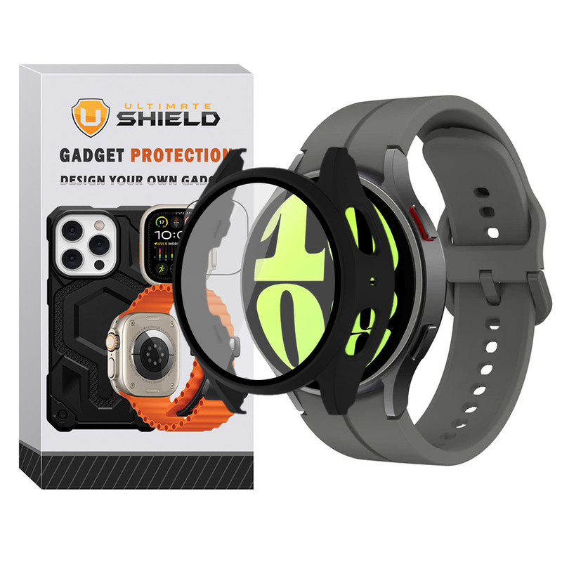 بند آلتیمیت شیلد مدل Silic ORG_GRD مناسب برای ساعت هوشمند سامسونگ Galaxy Watch 6 44mm به همراه کاور